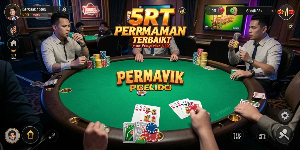 Tangkapan layar permainan 5RT menampilkan aksi Poker yang mendebarkan.