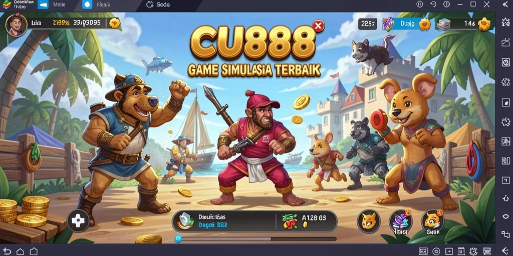 Tampilan gameplay simulator yang menawan dan interaktif.