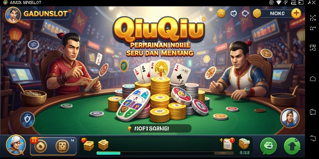 Tampilan menarik dari gameplay QiuQiu di GADUNSLOT.