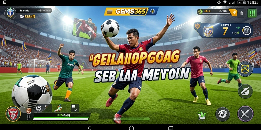 Screenshot utama GEMS365 menampilkan aksi olahraga yang intens dan seru.