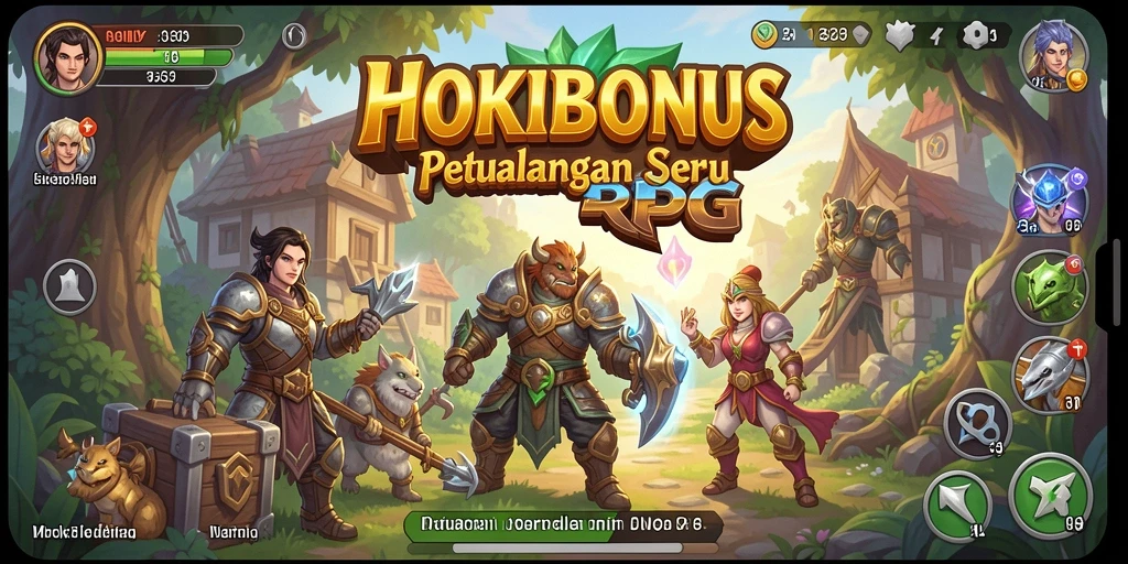 Screenshot gameplay HOKIBONUS menampilkan pertarungan epik dengan karakter unik.