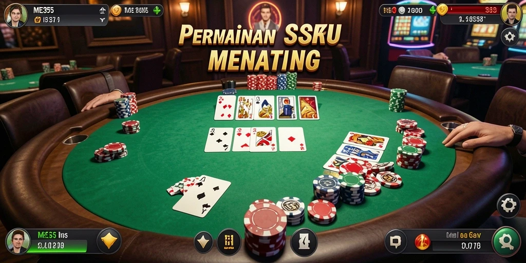 Gameplay menarik dan mendebarkan dalam permainan poker.