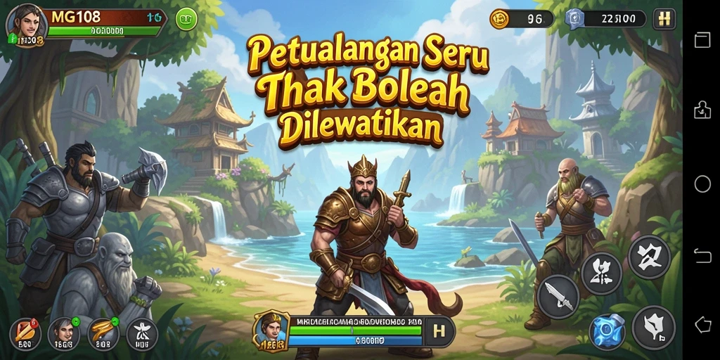 Tampilan dinamis dari gameplay MG108 yang mendebarkan dan penuh petualangan.