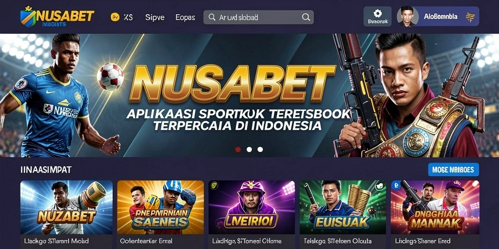 Tampilan screenshot utama NUSABET menampilkan antarmuka taruhan yang menarik.