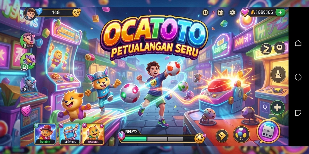 Screenshot gameplay OCATOTO yang menunjukkan aksi seru dan grafis menawan.