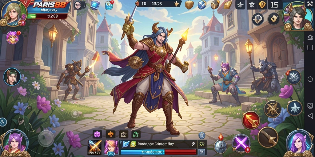 Gameplay MMORPG seru di dunia PARIS88 yang luas.