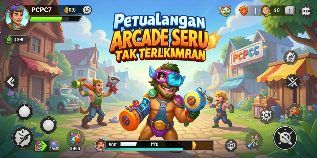 Screenshot PCPC7 menampilkan aksi gameplay Arcade yang intens.