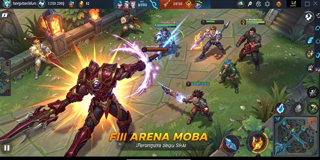 Tampilan gameplay seru dari PP7 saat bertarung di arena MOBA.