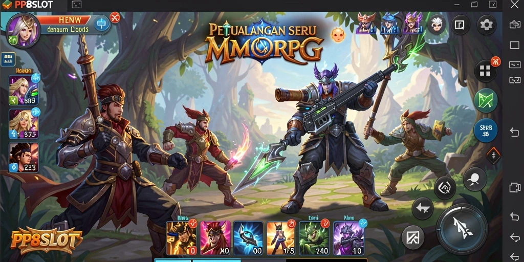 Screenshot gameplay PP8SLOT menunjukkan aksi seru dalam dunia MMORPG.