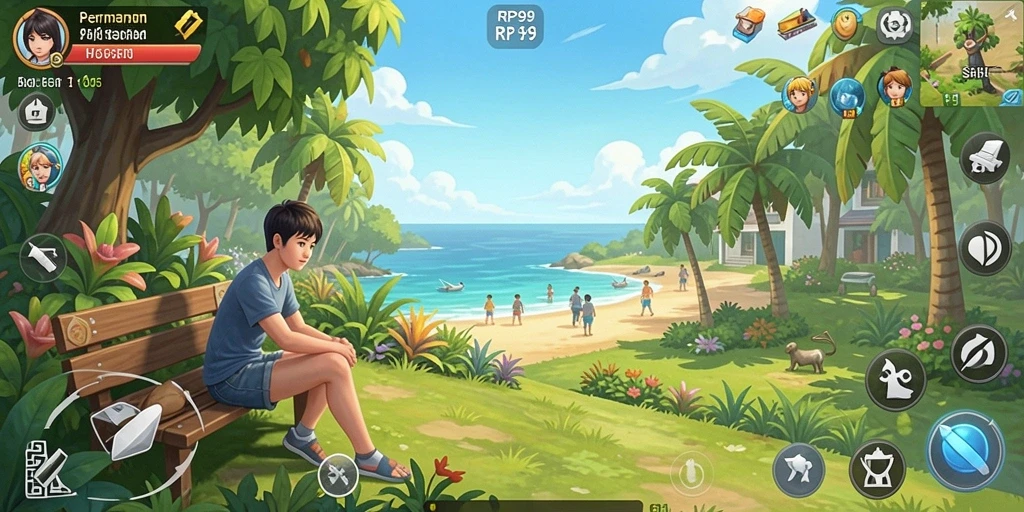 Tampilan gameplay RP99 yang ceria dan menghibur.