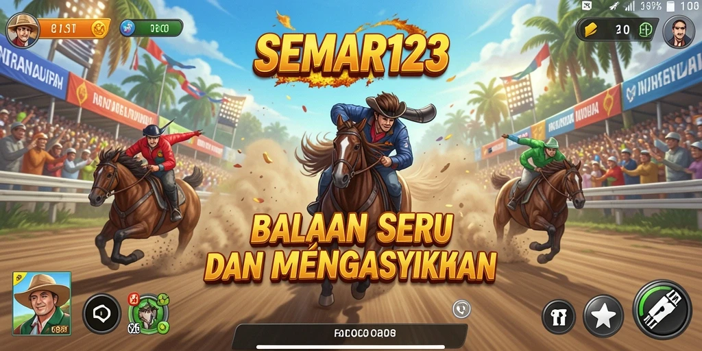 Tampilan menarik dari gameplay balapan SEMAR123 yang seru dan kompetitif.