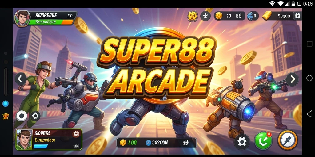 Screenshot gameplay SUPER88 yang menunjukkan aksi seru permainan Arcade.
