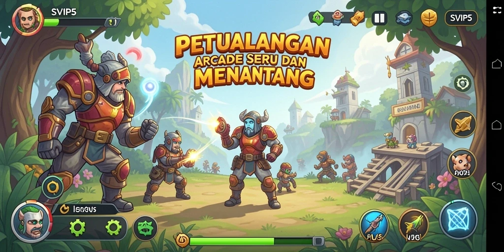 Tampilan gameplay seru dalam SVIP5 dengan tantangan arcade yang menarik.