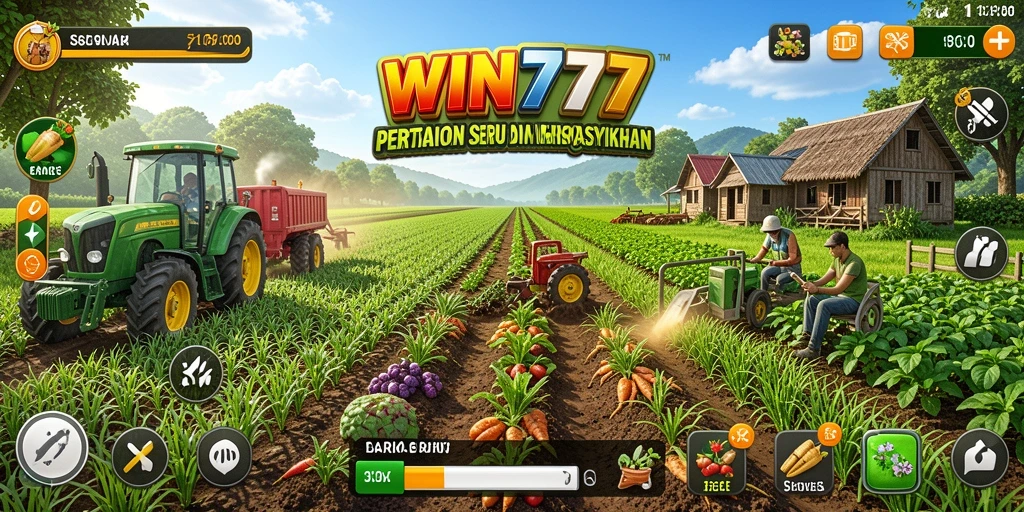 Tampilan gameplay menarik di WIN777 saat mengelola pertanian.